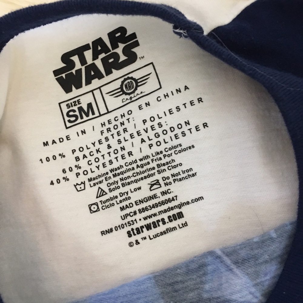 Mens Star Wars New Hope Characters Graphic Ringer Navy Long Sleeve Tee - Picture 4 of 5